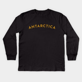 Antarctica Typography Kids Long Sleeve T-Shirt